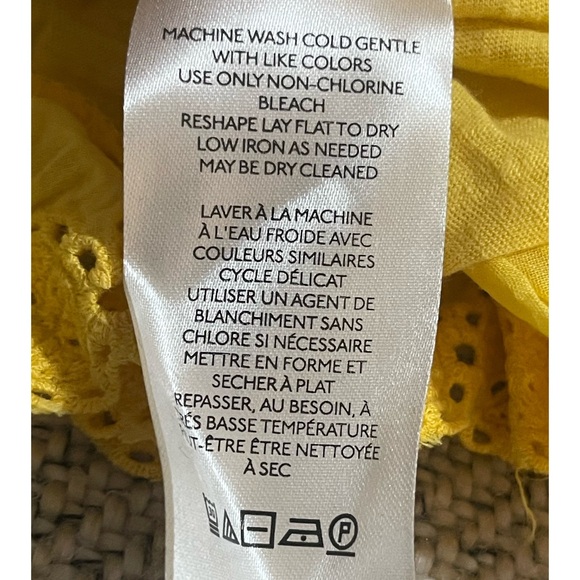 Anthropologie Tiered Eyelet Tank Yellow NWT Size XL - Picture 8 of 14